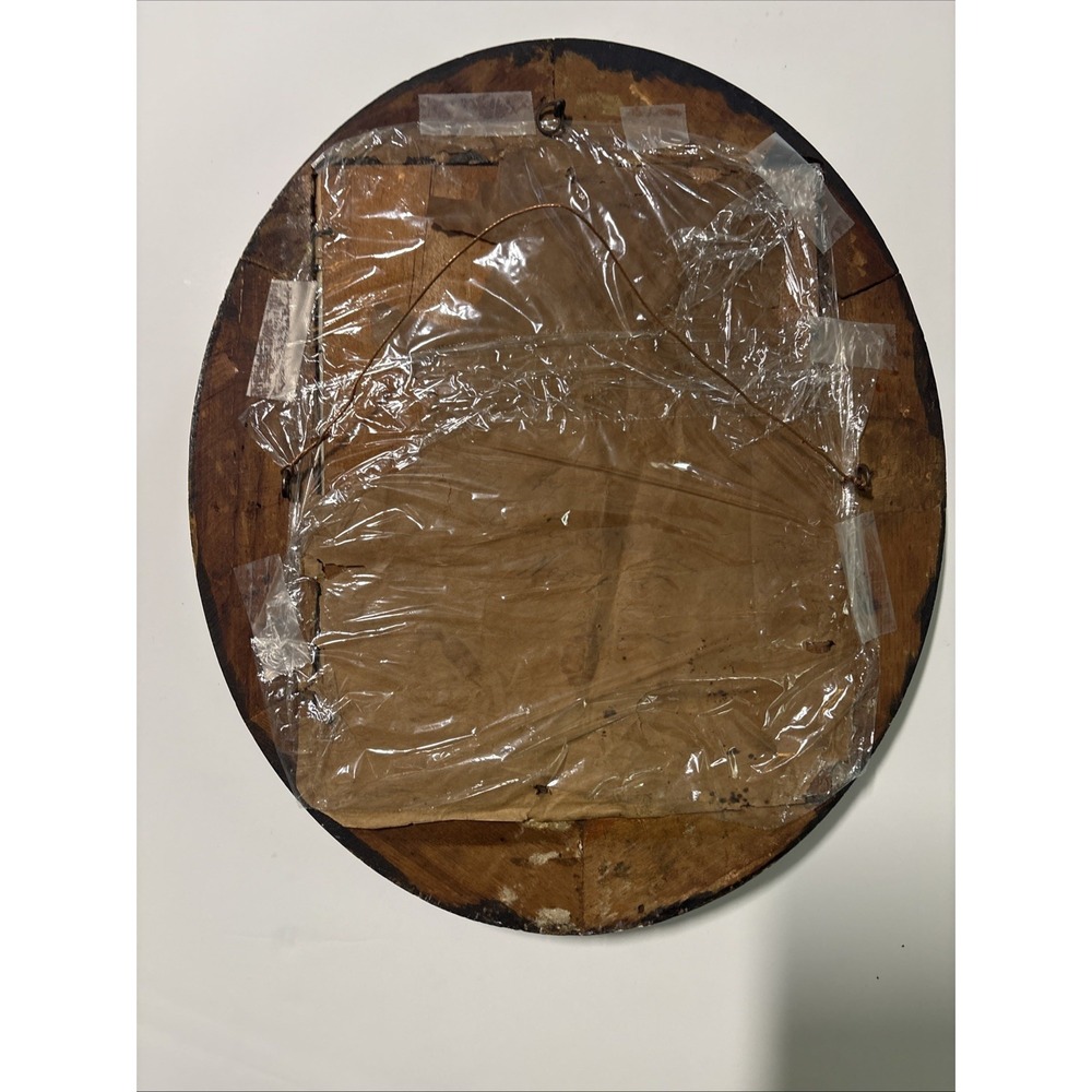 Antique Victorian Style Reverse Painted Glass With Foil Accents Well Framed - Picture 2 of 6